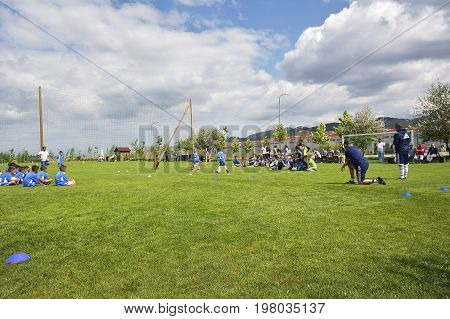 Ghimbav, Brasov, Romania - Agust 3: Soccer Football Training Camp For Kids, Children At Forex Ghimba
