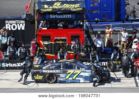 July 30, 2017 - Long Pond, Pennsylvania, USA: Erik Jones (77) comes down pit road for service during the Overton's 400 at Pocono Raceway in Long Pond, Pennsylvania.