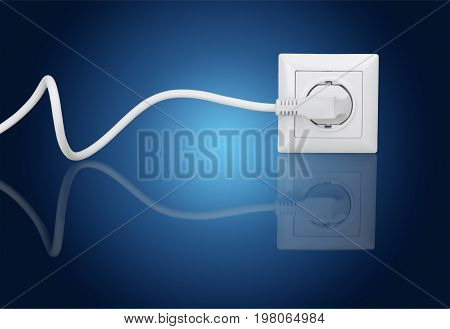White electric electrical plug socket electric plug background