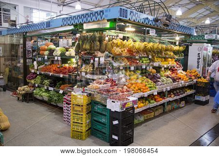 Curitiba, Brazil: Interior Architecture Of The Municipal Market In Curitiba, Parana, Brazil With Loc