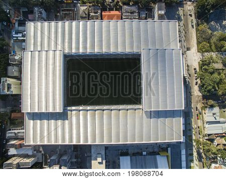 Aerial View Of Football Stadium Of The Paranaense Athletic Club. Arena Da Baixada. Curitiba. Parana.