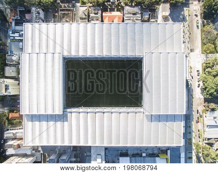 Aerial View Of Football Stadium Of The Paranaense Athletic Club. Arena Da Baixada. Curitiba. Parana.