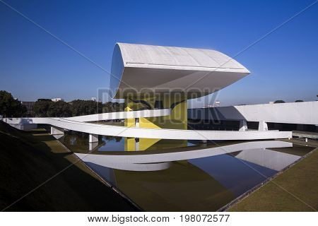 Curitiba, Brazil - July, 2017: Oscar Niemeyer Museum, Or Mon, In Curitiba, Parana State, Brazil.
