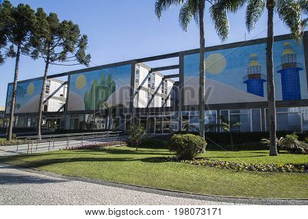 Town Hall Of Curitiba Cityscape, Parana State, Brazil. July, 2017.