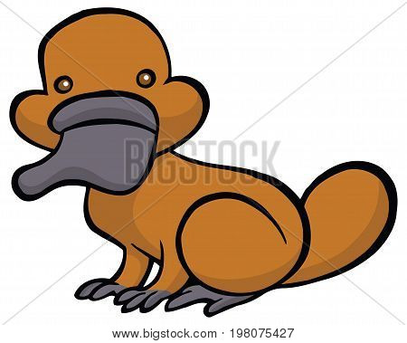 Funny cartoon platypus - You can design cards, part of platypus logo, mascot, corporate character and so on. Lively animal character.