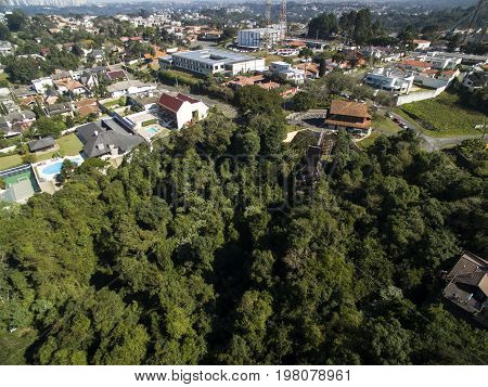 Curitiba, Aerial View Bosque Do Alemao Park. Parana - Brazil. July, 2017