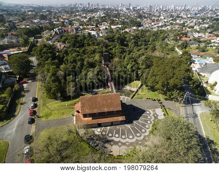 Curitiba, Aerial View Bosque Do Alemao Park. Parana - Brazil. July, 2017