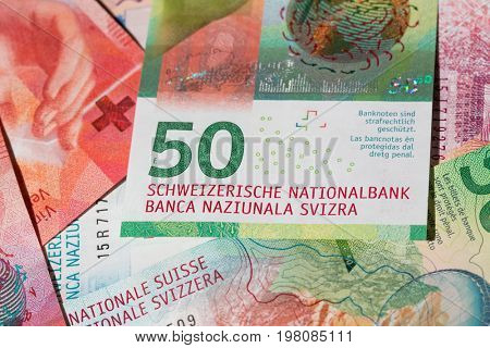Collection of the new swiss banknotes (issued in 2017)