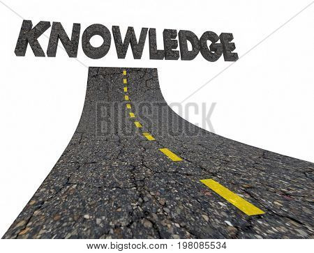 Knwoledge Intelligence Road Words 3d Illustration
