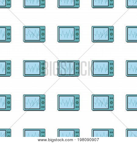 Encephalogram seamless pattern in cartoon style isolated on white background vector illustration for web