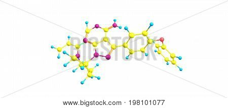 Ibrutinib Molecular Structure Isolated On White