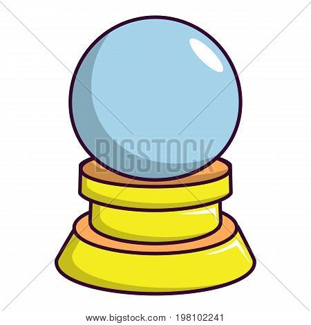 Magic crystal ball icon. Cartoon illustration of magic crystal ball vector icon for web design