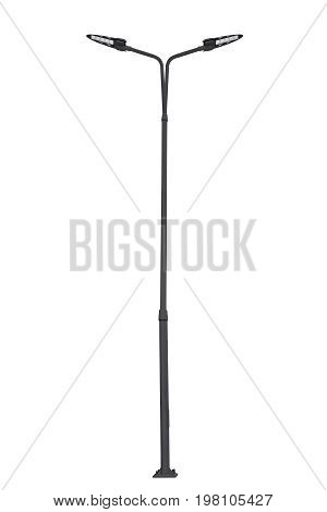Street light pole isolated on a white background with clipping path.