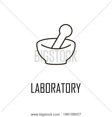 Mortar line icon. High quality black outline Logo for web site design and mobile apps. Vector illustration on a white background.
