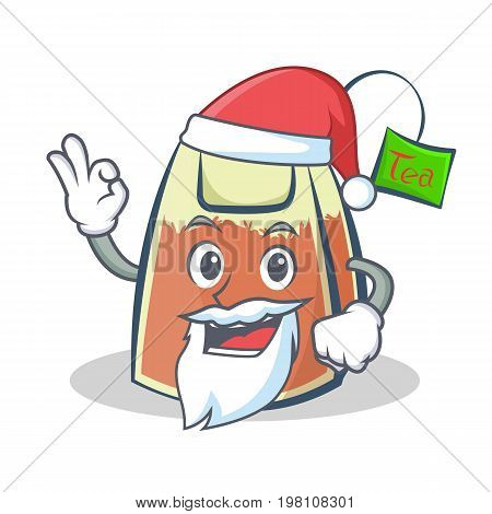 Santa tea bag character cartoon vector illustration