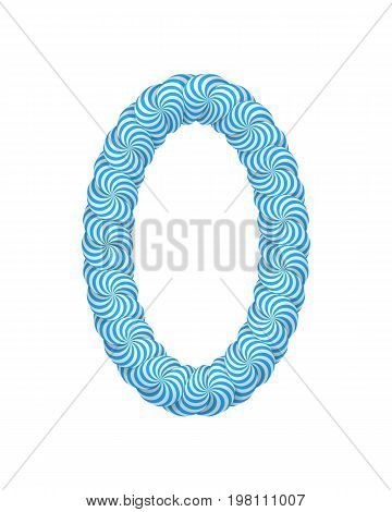Blue frame from lollipops. Round pink striped frame from lollipops for designers and illustrators. Oval frame vector illustration.