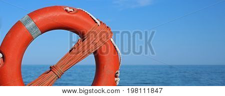 Orange Life Buoy For The Rescue People