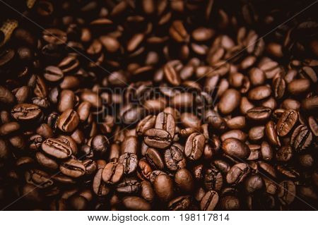 arabica brown rosted coffee beans dark aroma