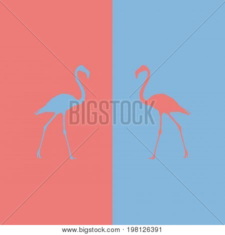 Illustration of a flamingo on a colored background