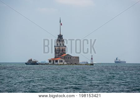 Maiden's Tower (Leander's Tower) on Bosphorus in Istanbul Turkey