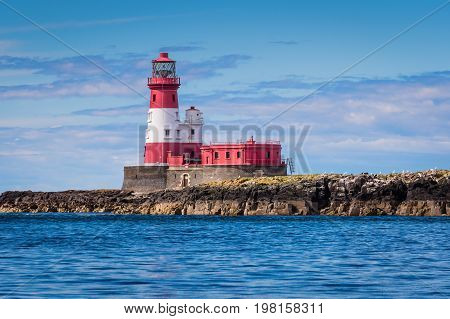Longstone Lighthouse at Farne Islands - Longstone Rock Lighthouse was made famous as the base for Grace Darling's rescue of survivors from a shipwreck