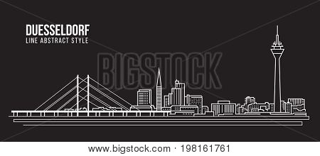 Cityscape Building Line art Vector Illustration design - Duesseldorf city