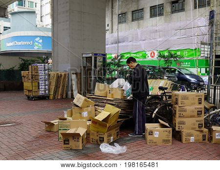 People On Street At Downtown In Hong Kong