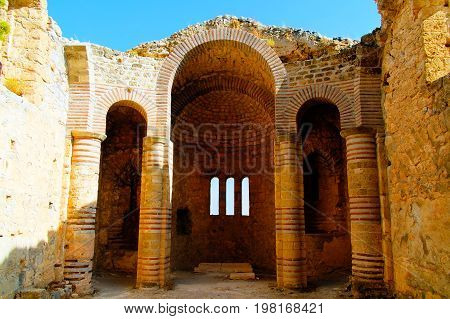 Interior view to Saint Hilarion Castle at Kirenia, Northen Cyprus