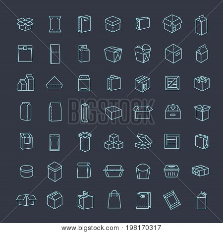 Simple Set of Box Related Vector Line Icons. Contains such Icons as Open Box, Package Return, Wooden Crate