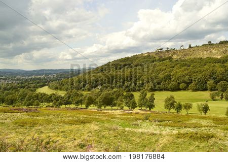 A view of Glossop golf course in the Peak District national park