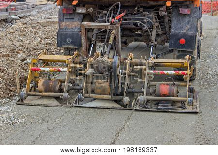 Plate Compactor Mounted On Truck Compacting Gravel 2
