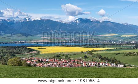West Tatras mountains and village at Slovakia