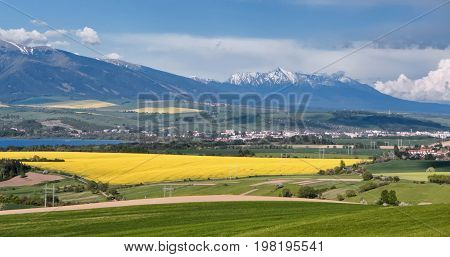 Spring country and hill Krivan in Slovakia