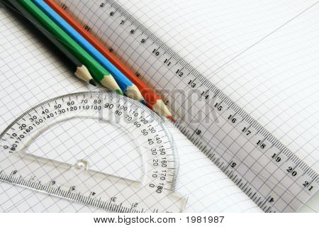 눈금자 및 수채화