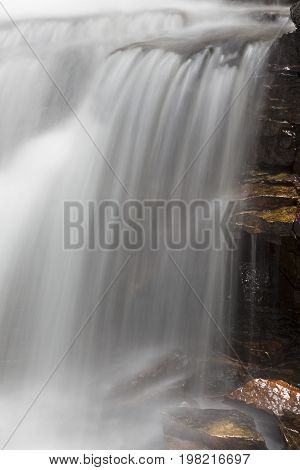 water veiling over rocks at Bozenkill Preserve