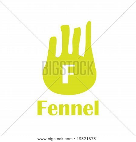 Kids alphabet in flat style. F - Fehhel. Vector illustration for print, cards and creaive design