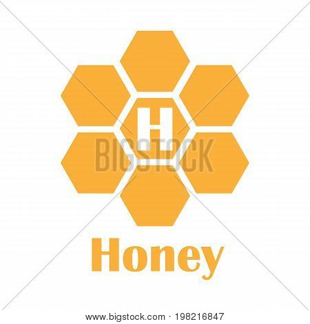 Kids alphabet in flat style. H - Honey. Vector illustration for print, cards and creaive design
