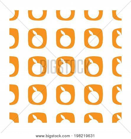 Orange seamless pattern in flat style. Vector illustration for print fabric and creaive design