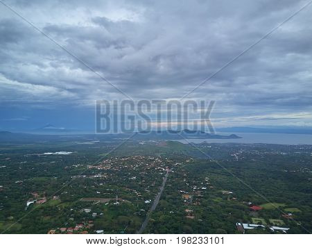 Panorama of managua city in Nicaragua. NIcaragua central america landscape