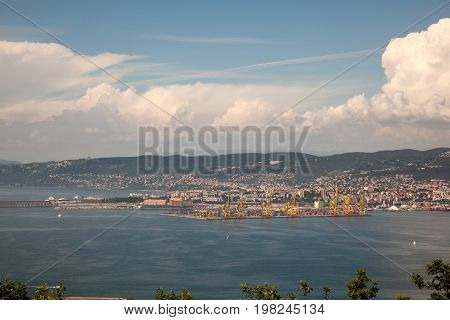 Top view of Trieste from old town of Muggia