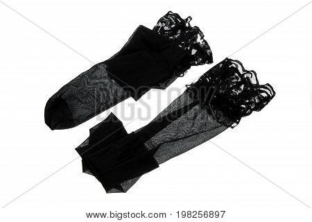 Pair of Nylon Stockings on White Background