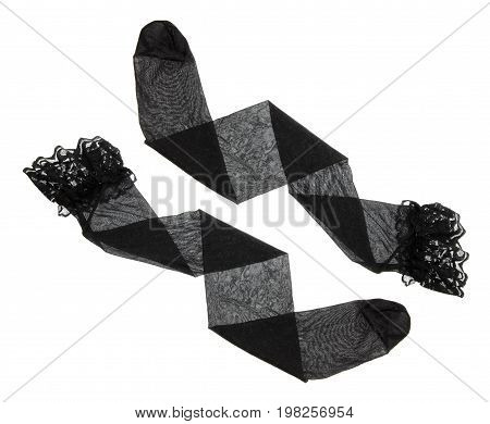 Pair of Nylon Stockings on White Background
