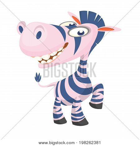 Cute Cartoon Zebra. Vector illuctration of zebra icon