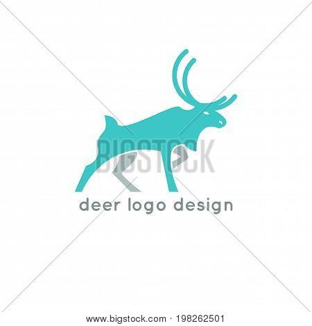 Deer logo design template. Elk silhouette concept icon. Stock vector