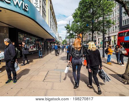 People In Oxford Street In London (hdr)