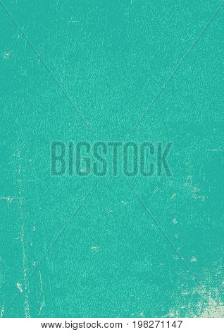 Blue grunge background. Blank aged blue paper background, vertical. A4 format, grunge textures in layers and can be edited.