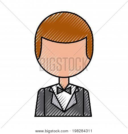 elegant man with bowntie vector illustration design