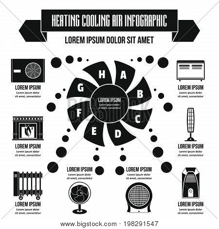 Heating cooling air infographic banner concept. Simple illustration of geating cooling air infographic vector poster concept for web