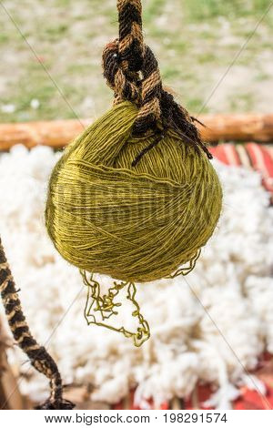 Set Or Rolls Of Colotful String In The View