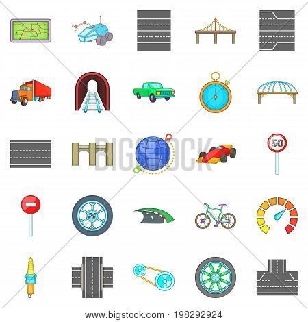 Bridges icons set. Cartoon set of 25 bridges vector icons for web isolated on white background
